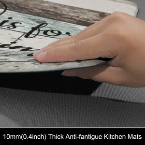 Anti Fatigue Set of 2  Waterproof Non Slip Farmhouse Cushioned Kitchen Mats Set