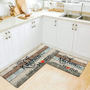 Anti Fatigue Set of 2  Waterproof Non Slip Farmhouse Cushioned Kitchen Mats Set