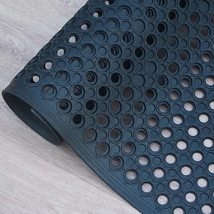 Non-Slip Rubber Drainage Mat, Anti-Fatigue Commercial Kitchen