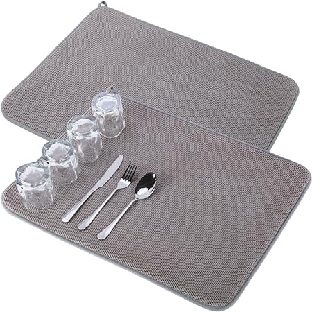 Dish Drying Mat, Ultra Absorbent Microfiber Dishes Drainer Mats