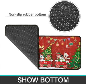 2-Piece Non-Slip Washable Absorbent Microfiber Kitchen Floor Decorative Mat 17 "x47+17 "x30