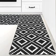 Set of 2 Anti Fatigue Non-Slip, Thick Cushioned, Waterproof, Heavy Duty PVC Foam Kitchen Rugs