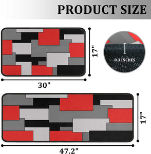 Set of 2 Non-Slip Backing Washable Doormat - 17x47.2 and 17x30 inches.