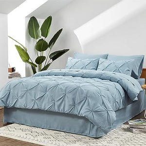 Queen Comforter Set - 7 Pieces, Bed in a Bag with Flat Sheet and Fitted Sheet, Pillowcases & Shams