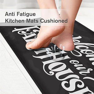 Non Skid Washable Anti Fatigue Mat Waterproof Cushioned Kitchen Matt for Standing 17.3"x29", Farmhouse