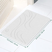 Non Slip Diatomaceous Earth Stone Bath Mat (23.5"x15", Gray)