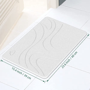 Non Slip Diatomaceous Earth Stone Bath Mat (23.5"x15", Gray)