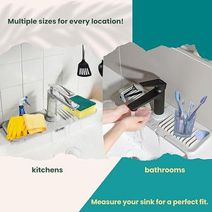 Kitchen Sink Protector Mat Pad Set, 3 Piece Combo Set Includes -2 Sink Mats  - 1 Sink Saddle - 3 Drain Stopper