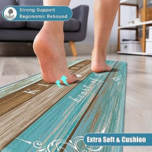 Anti Fatigue Kitchen Rugs 2 Pieces Non Slip Waterproof Kitchen Mats for Floor, Rustic Wooden Comfort Standing Mats for Kitchen, Office, Sink, Laundry