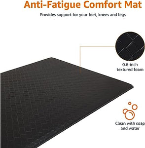 Rectangular Non-slip,Stain Anti Fatigue Standing Comfort Mat for Home and Office, 20 x 36 Inch, Black