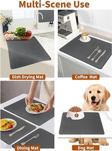 Machine Non Slip 12"x16" Thicker and Super Absorbent Hide Stain Dish Mat