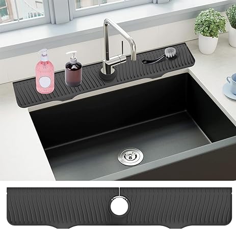 Large Silicone Faucet Mat, Kitchen Sink Faucet Splash Guard