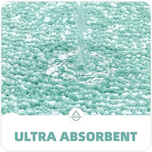 Ultra Soft and Water Absorbent Bath Rug, Bath Carpet, Machine Wash/Dry, for Tub, Shower, and Bath Room(20"x29",Blue and White)