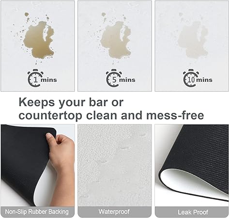  MENTBERY Coffee Mat 19 x 12 Inch Absorbent Rubber