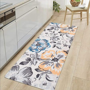 Modern Floral Anti Fatigue Standing Mat 18" x 47" Cream