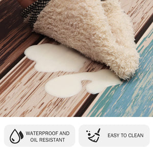 Anti Fatigue Cushioned Farmhouse Non Skid Waterproof Wood Texture Kitchen Mats