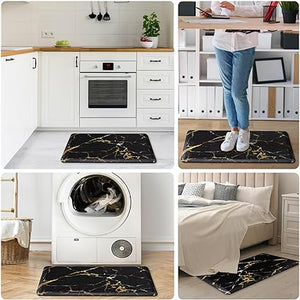 1/2 Inch Thick Anti Fatigue Kitchen Rugs and Mats Cushioned Kitchen Floor Mat Non-Skid Waterproof Kitchen Mats for Standing Desk Office Sink 17.3"x39", White
