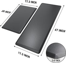 Kitchen Mats for Cushioned Anti-Fatigue Use 2 PCS, 0.47 Inches, 17.3"×28"+17.3"×28", Black