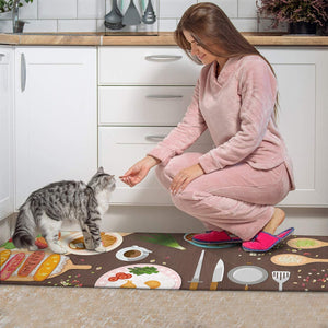 Strawberry Cat Kitchen Mats Set 2 Piece