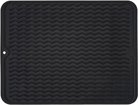 Silicone Non-Slip Easy Heat-resistant Dish Drainer Mat for Kitchen Counter, Sink, Refrigerator or Drawer liner (16