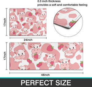 Strawberry Cat Kitchen Mats Set 2 Piece