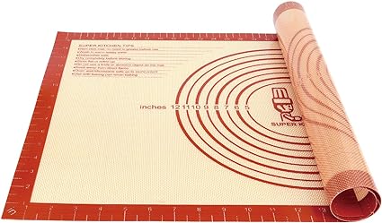 Non-slip Silicone Pastry Mat Extra Large with Measurements 16''By 26'' for Silicone Baking Mat, Counter Mat, Dough Rolling Mat,Oven Liner,Fondant/Pie Crust Mat