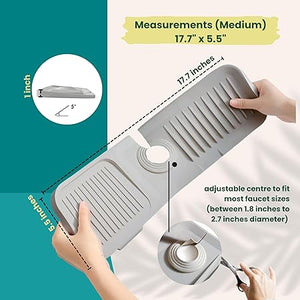 Kitchen Sink Protector Mat Pad Set, 3 Piece Combo Set Includes -2 Sink Mats  - 1 Sink Saddle - 3 Drain Stopper