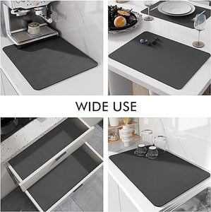 Dish Drying Mat for Kitchen Counter,Kitchen Super Absorbent Draining Mat,  Non-Slip Dish Drying Pad with Rubber Backed, Hide Stain Drainer Mats for  Countertop and Coffee Maker-Colorful 