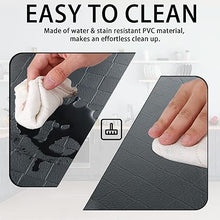 Non-Slip Waterproof Kitchen Mats, PVC Kitchen Rugs, Extra Thick Floor Mats for Sink,Office,Kitchen, Laundry, Set of 2, 17.3"x 30"+17.3"x 60"