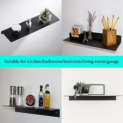 Modern Metal Floating Shelf - Floating Kitchen Shelf - Heavy Duty