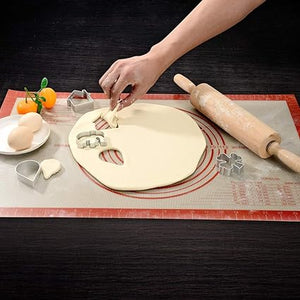 Non-slip Silicone Pastry Mat Extra Large with Measurements 16''By 26'' for Silicone Baking Mat, Counter Mat, Dough Rolling Mat,Oven Liner,Fondant/Pie Crust Mat