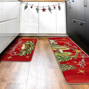 Religious Xmas Black Girl Angel African American Kitchen Mats Decor, 17x29 and 17x47 Inch