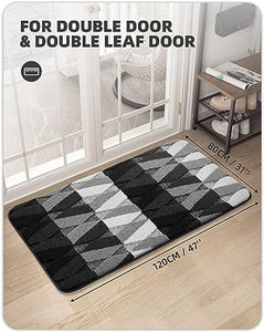 20"x32" Super Absorbent Resist Dirt Front Non-Slip TPR Backing Machine Washable Low-Profile Inside Door Mat,