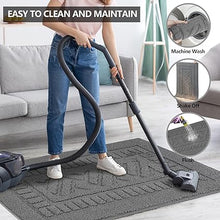 Machine Washable Non-Slip Rubber Backing Entrance Rug, Low Profile Absorbent Dirt Trapper Doormat