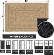 Machine Washable Non-Slip Rubber Backing Entrance Rug, Low Profile Absorbent Dirt Trapper Doormat