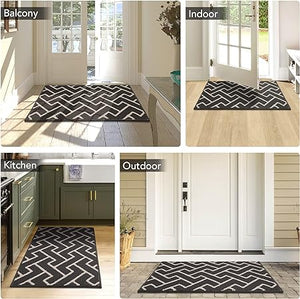 Washable Absorbent Resist Dirt Rubber Backing Non Slip Door Mats, 20"x31.5"(Aqua Haze)