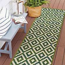 Lipari Contemporary Geometric Non-Shedding Outdoor Rugs - 2' x 7' Gray