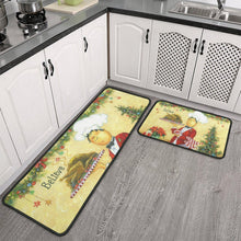 Set of 2, Farm Rooster Kitchen Mat, Seasonal Holiday Cooking Sets Washable Non-Slip Floor Mats for Home Kitchen Decor - 17x29 and 17x47 Inch