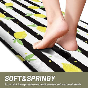 Anti Fatigue Mats for Kitchen Floor Cushioned, Non Skid Washable Memory Foam Kitchen Rugs and Mats for Bedroom, Office, Sink, Laundry