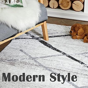 Moroccan Indoor Non Slip Grey Foldable Thin, Geometric Accent Rug