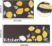 Lemon Non Slip Sets of 2, Anti Fatigue Kitchen Mats