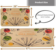 Green Plant Decorative Kitchen Mats Set of 2, Non-Slip Washable Kitchen Floor Rugs, with Rubber Backing Holiday Party-Profile Doormat (Cactus)