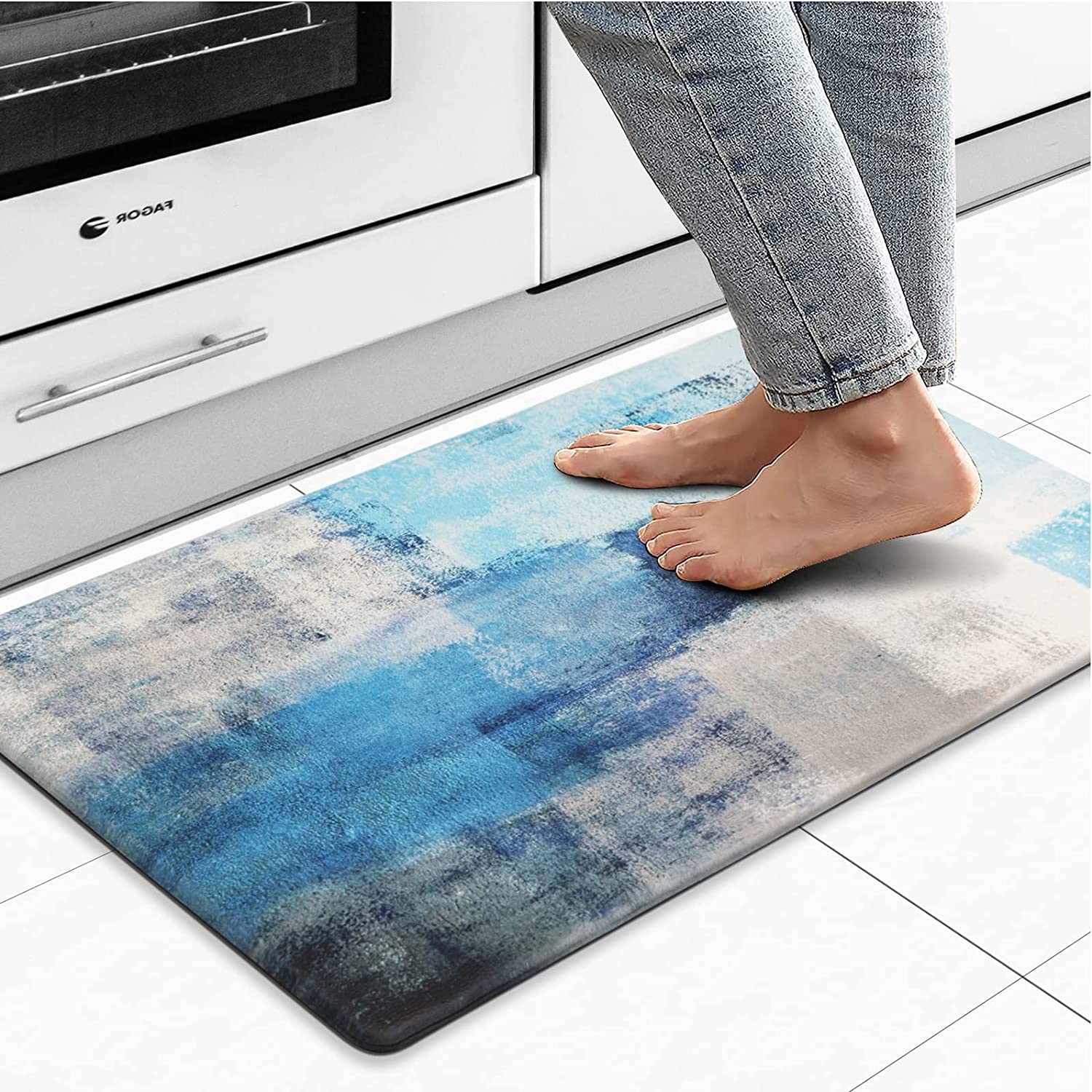 Waterproof Kitchen Rugs Mats Non-slip Abstract PVC Table Cover