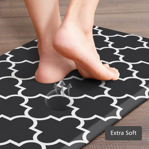 [2 PCS] Anti-Fatigue Kitchen Rug, Waterproof Non-Slip Kitchen Heavy Duty PVC Ergonomic Comfort for Kitchen  , Floor Home, Office, Sink, Laundry,Grey