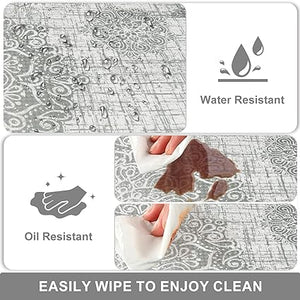 Anti Fatigue Kitchen Mats for Floor 2 Piece, Cushioned Comfort Kitchen Rugs Distressed Kitchen Sink Mats Waterproof Standing Mat for Kitchen, 17.3" x 47"+ 17.3" x 30"