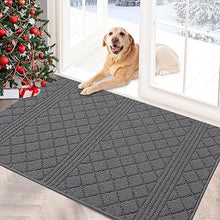 Machine Washable Non-Slip Rubber Backing Entrance Rug, Low Profile Absorbent Dirt Trapper Doormat