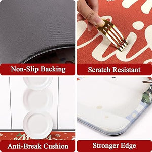 Anti Fatigue Non Slip Waterproof Comfort Standing Mat Christmas Gingerbread Kitchen Mat 2 Pieces,