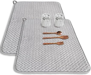  Dish Drying Mat for Kitchen Counter, Microfiber Dish