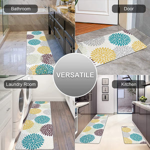 Anti Fatigue Set of 2 Waterproof Non Slip Kitchen Mats 17"x48"+17"x28"