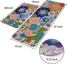 2 Pcs Valentines' Day, Black Kitchen Area Rug Set, Non Slip Backing, Absorbent Anti Fatigue Kitchen Mats